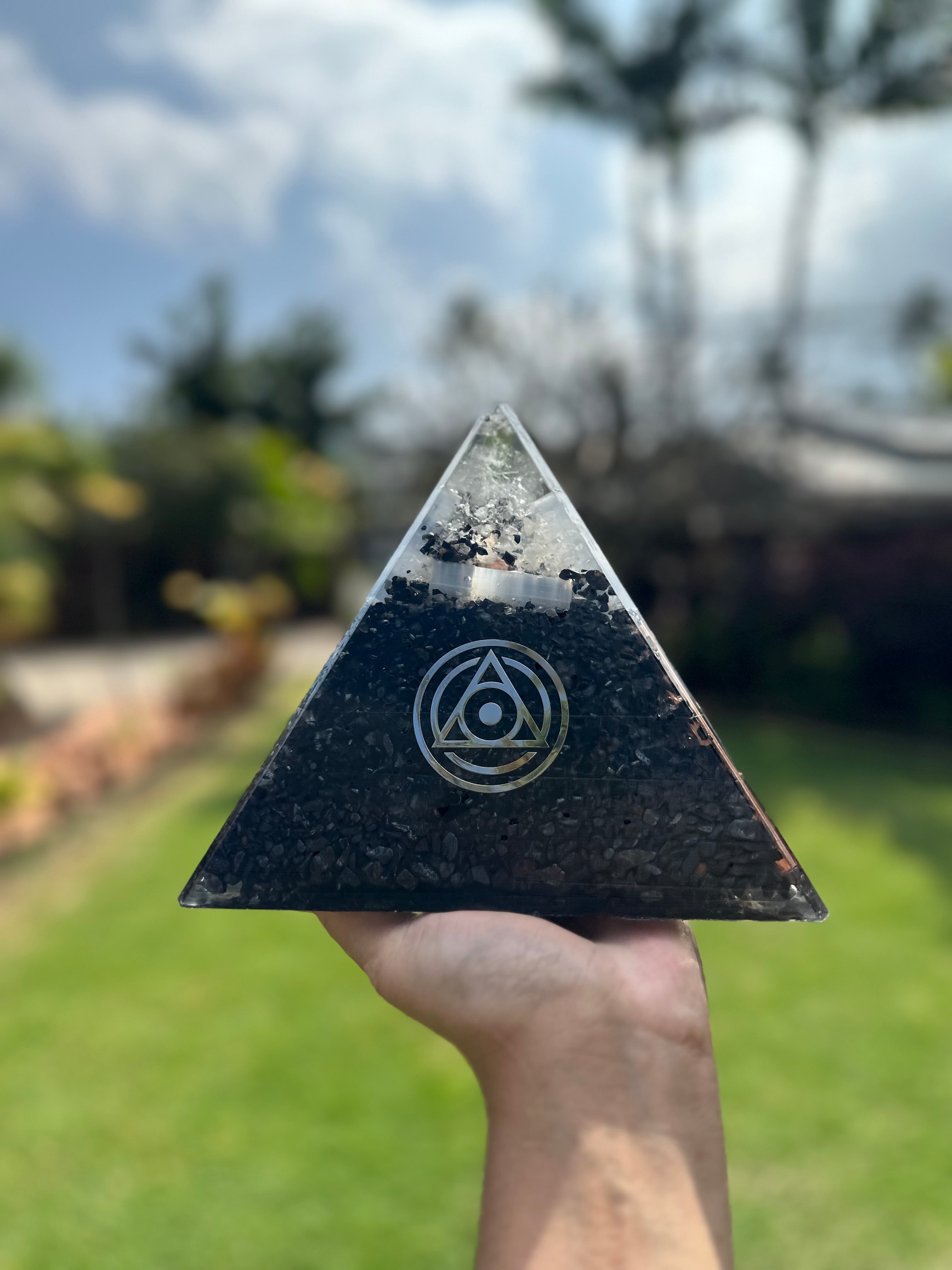 Huge Lucent Orgonite Three Sided Pyramid