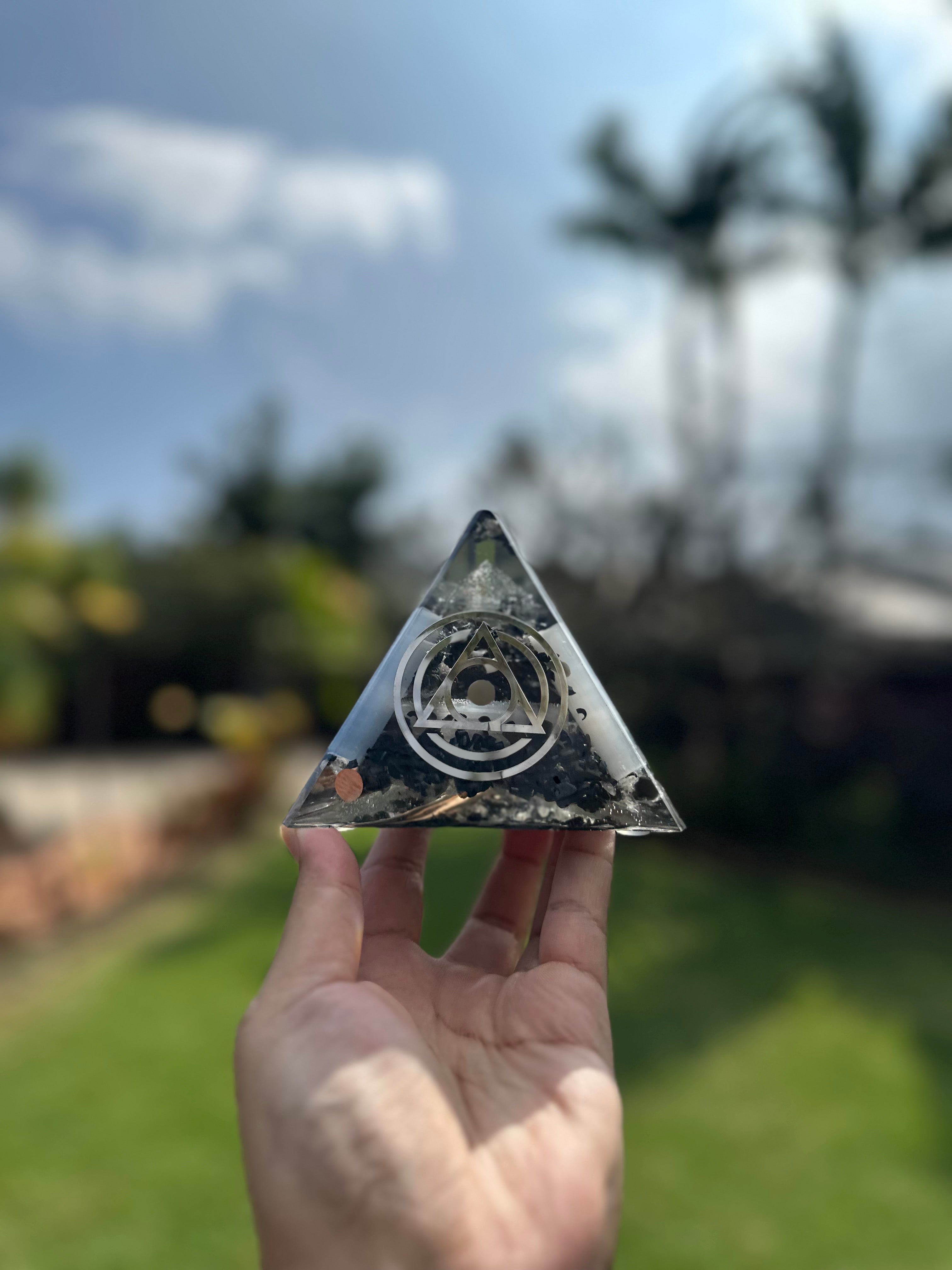 Lucent Orgonite Three Sided Pyramid