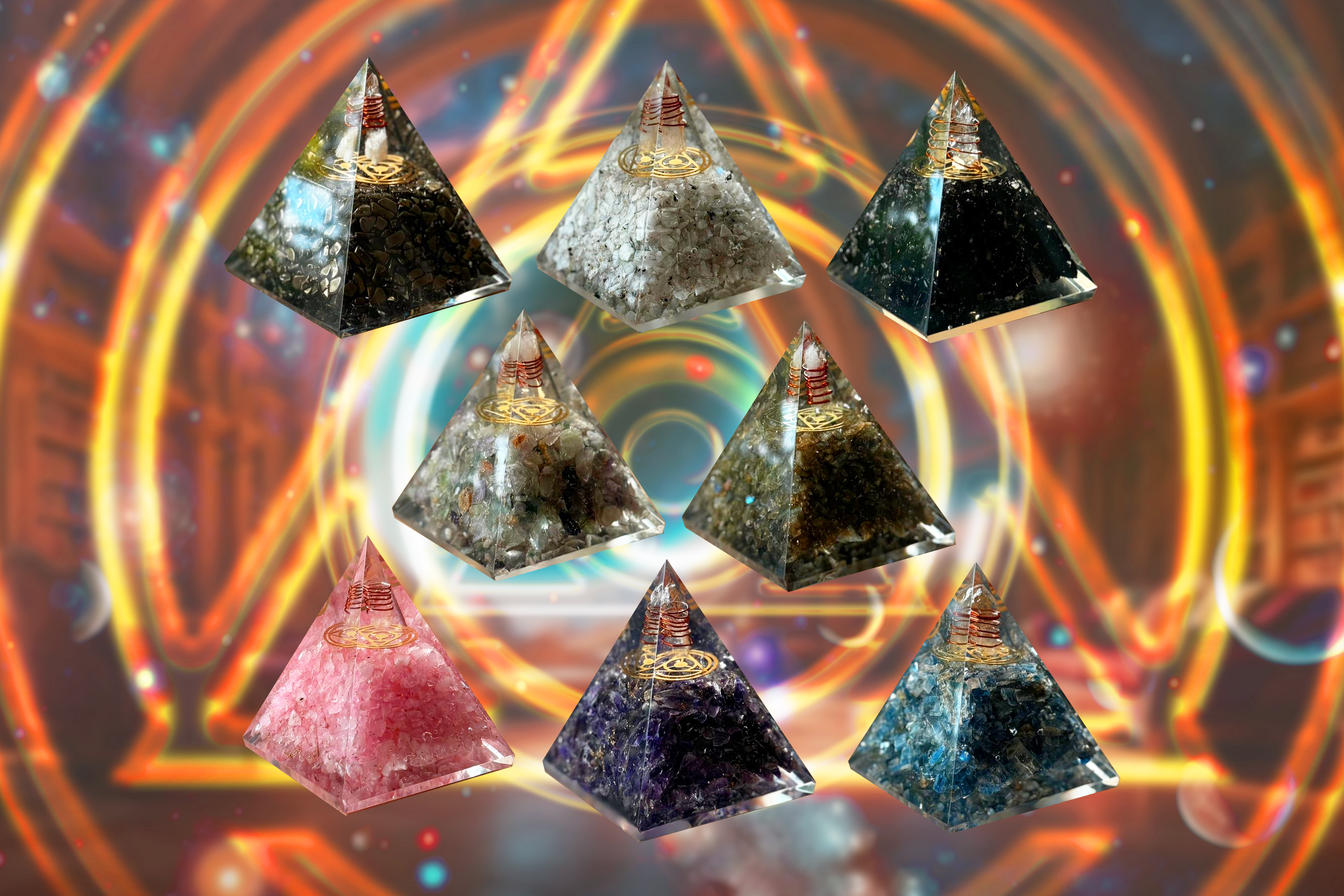 Alchemy Orgonite Pyramids 3.5" x 4"